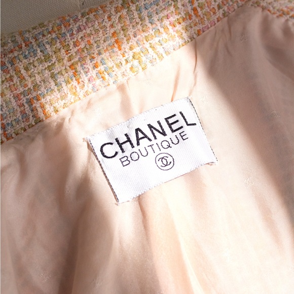 Chanel Vintage Cruise 1994 Multicolor Pastel Pink Orange 94C Tweed Jacket - Picture 14 of 16